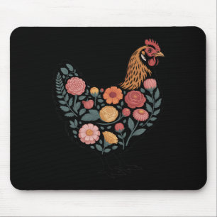Blumenfarm Hühner Naturliebhaber Cottagecore Mousepad