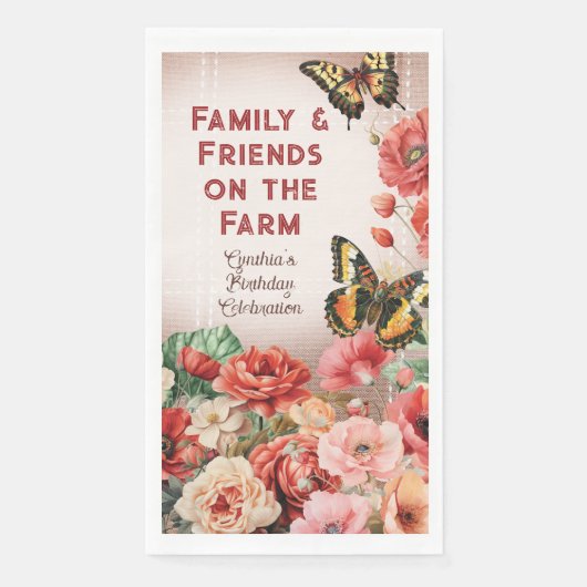 Blumenfarm Party Napkin Serviette (Vorderseite)