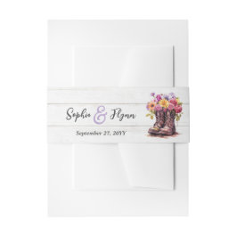 Blumenfarm Stiefel Rustikale Barnverehmung Einladungsbanderole