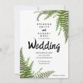 Blumenfarn Blätter Hochzeit Einladung (Vorderseite)