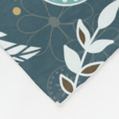 Blumenfeatherie aquamarin türkisfarbener Boho Fleecedecke (Ecke)