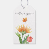 Blumenfeder-Aquarell Geschenkanhänger (Rückseite)