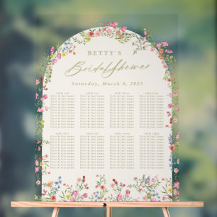 Blumenfeder-Brautparty Acrylschild