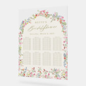 Blumenfeder-Brautparty Acrylschild (Winkel)