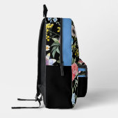 Blumenfederdesign Personalisiert Blue Trial Bedruckter Rucksack (Links)