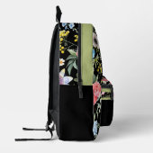 Blumenfederdesign Personalisierte grüne Trimm Bedruckter Rucksack (Links)