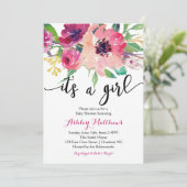 Blumenfedern Blumendusche Einladung (Stehend Vorderseite)