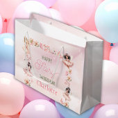 Blumenfee 3. rosa Glitter-Geschenktüte Große Geschenktüte