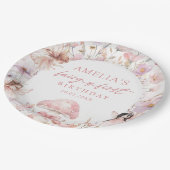 Blumenfee Erste Geburtstagsfeier Papier Teller (Schrägansicht)