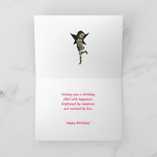 Blumenfee-Geburtstagskarte Karte (Innenseite)