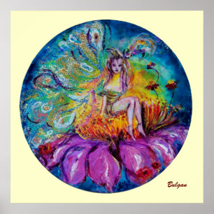 BLUMENFEE IN DER NACHT Fantasy Poster
