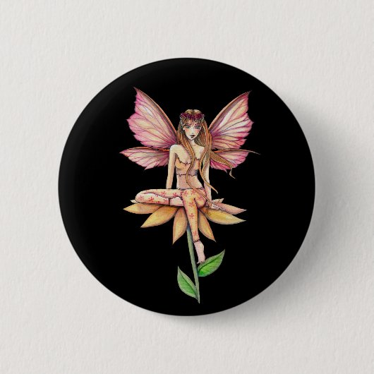 Blumenfee Knopfnadel Button (Vorderseite)