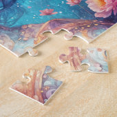 Blumenfee mit blauem Haar Puzzle (Seite)