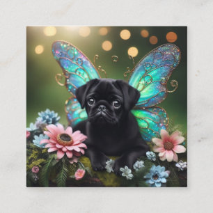 Blumenfee-Mops-Einschlusskarte Begleitkarte