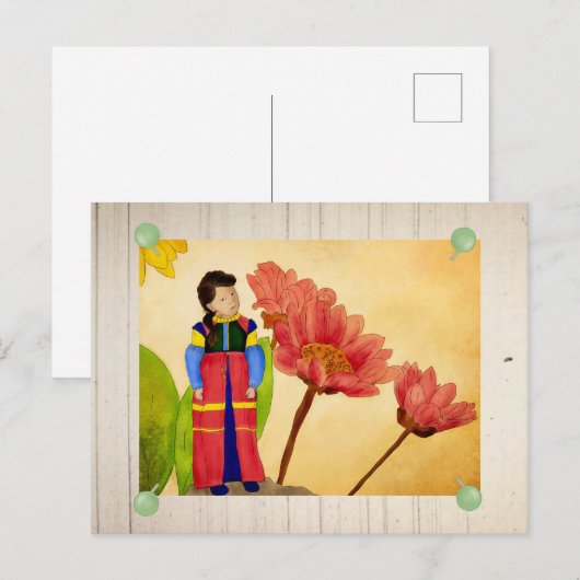 Blumenfee Postkarte (Vorne/Hinten)