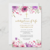 Blumenfeier Christliche Beerdigung Einladung (Vorderseite)