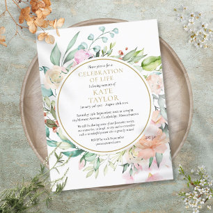 Blumenfeier des Lebens Traueranzeige Ankündigungspostkarte