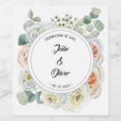 Blumenfeier "Liebe" mit Namen Weinetikett (Einzelnes Label)