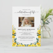 Blumenfeier zum Foto der Beerdigung des Lebens Ein Einladung (Stehend Vorderseite)