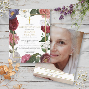 Blumenfeier zum Foto des Goldkreuzkreuzes Ankündigungspostkarte