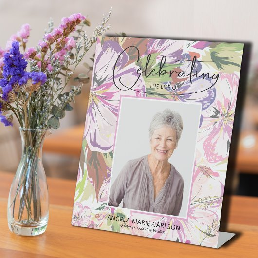 Blumenfeier zur Beerdigung des Lebens Sockelschild