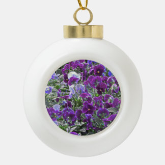Blumenfeld 8420 Stiefmütterchen Keramik Kugel-Ornament