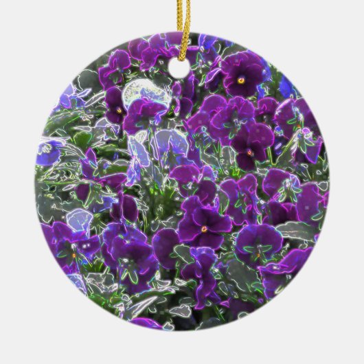 Blumenfeld 8420 Stiefmütterchen Keramik Ornament (Vorne)