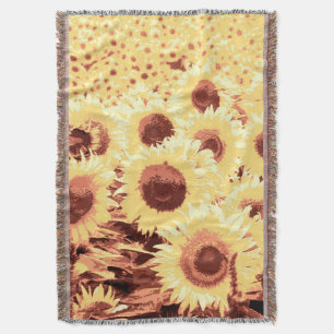 Blumenfeld - braun, gold und gelb decke
