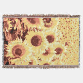Blumenfeld - braun, gold und gelb decke (Vorderseite)