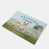 Blumenfeld Cairn Terrier Dog Mat Fußmatte (Schrägansicht)