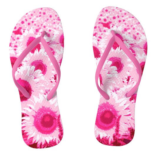 Blumenfeld - Fuchsienfarben Badesandalen (Fußbett)