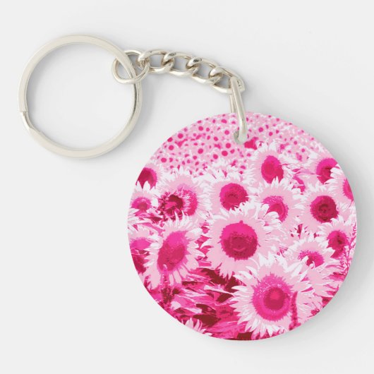 Blumenfeld - Fuchsienfarben Schlüsselanhänger (Vorderseite)