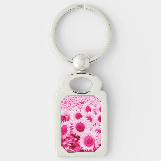Blumenfeld - Fuchsienfarben Schlüsselanhänger (Vorderseite)
