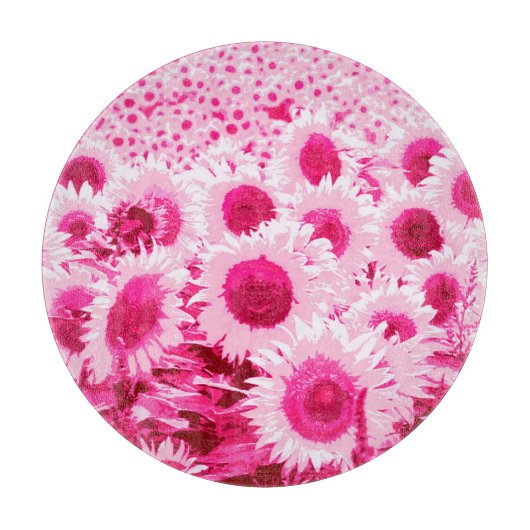 Blumenfeld - Fuchsienfarben Schneidebrett (Vorderseite)