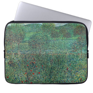 Blumenfeld in Litzlberg Klimt, Vintage Landschaft Laptopschutzhülle