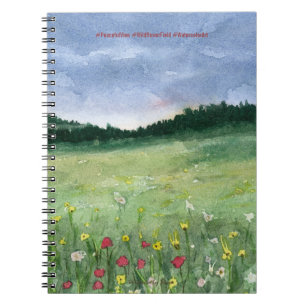 Blumenfeld Landschaft  Notizblock