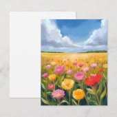 Blumenfeld Landschaftsmalerei Dankeskarte (Vorne/Hinten)