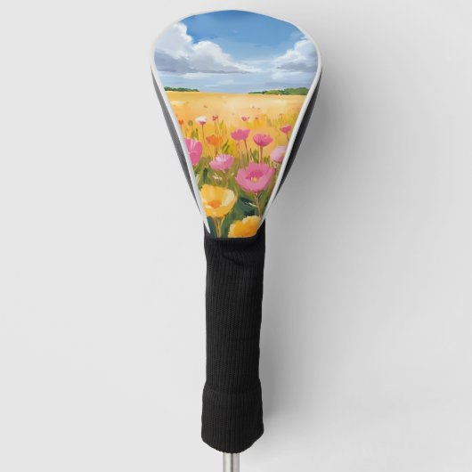 Blumenfeld Landschaftsmalerei Golf Headcover (Vorderseite)