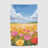 Blumenfeld Landschaftsmalerei Golfhandtuch (Vorderseite)