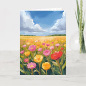 Blumenfeld Landschaftsmalerei Karte (Vorderseite)