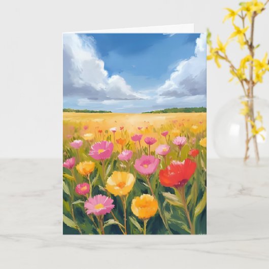 Blumenfeld Landschaftsmalerei Karte (Gelbe Blume)