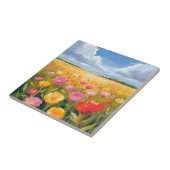 Blumenfeld Landschaftsmalerei Wasserfarbe Fliese (Seite)