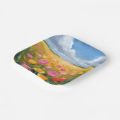 Blumenfeld Landschaftsmalerei Wasserfarbe Pappteller (Gewinkelt)