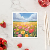 Blumenfeld Landschaftsmalerei Wasserfarbe Serviette (Beispiel)