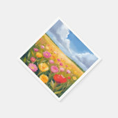 Blumenfeld Landschaftsmalerei Wasserfarbe Serviette (Ecke)
