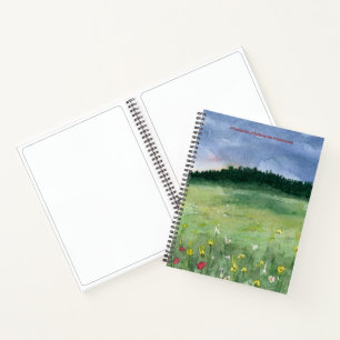 Blumenfeld Landschaftsspirale Notizblock