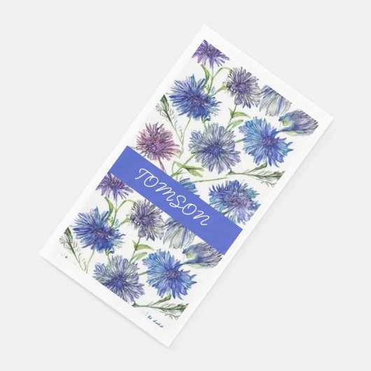 Blumenfeld, lila, blau c serviette (Ecke)