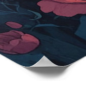 Blumenfeld mit Wolke Poster (Ecke)