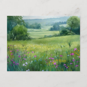 Blumenfeld Naturszene Postkarte