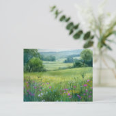 Blumenfeld Naturszene Postkarte (Stehend Vorderseite)